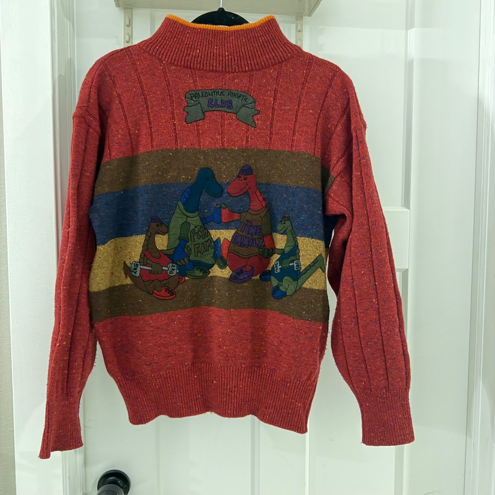 Jean Charles de Castelbajac Sport Vintage Dinosaur Wool Sweater Made in Japan 1